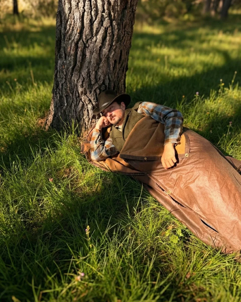 All-In-One Poncho used as an outer cover for a sleeping setup