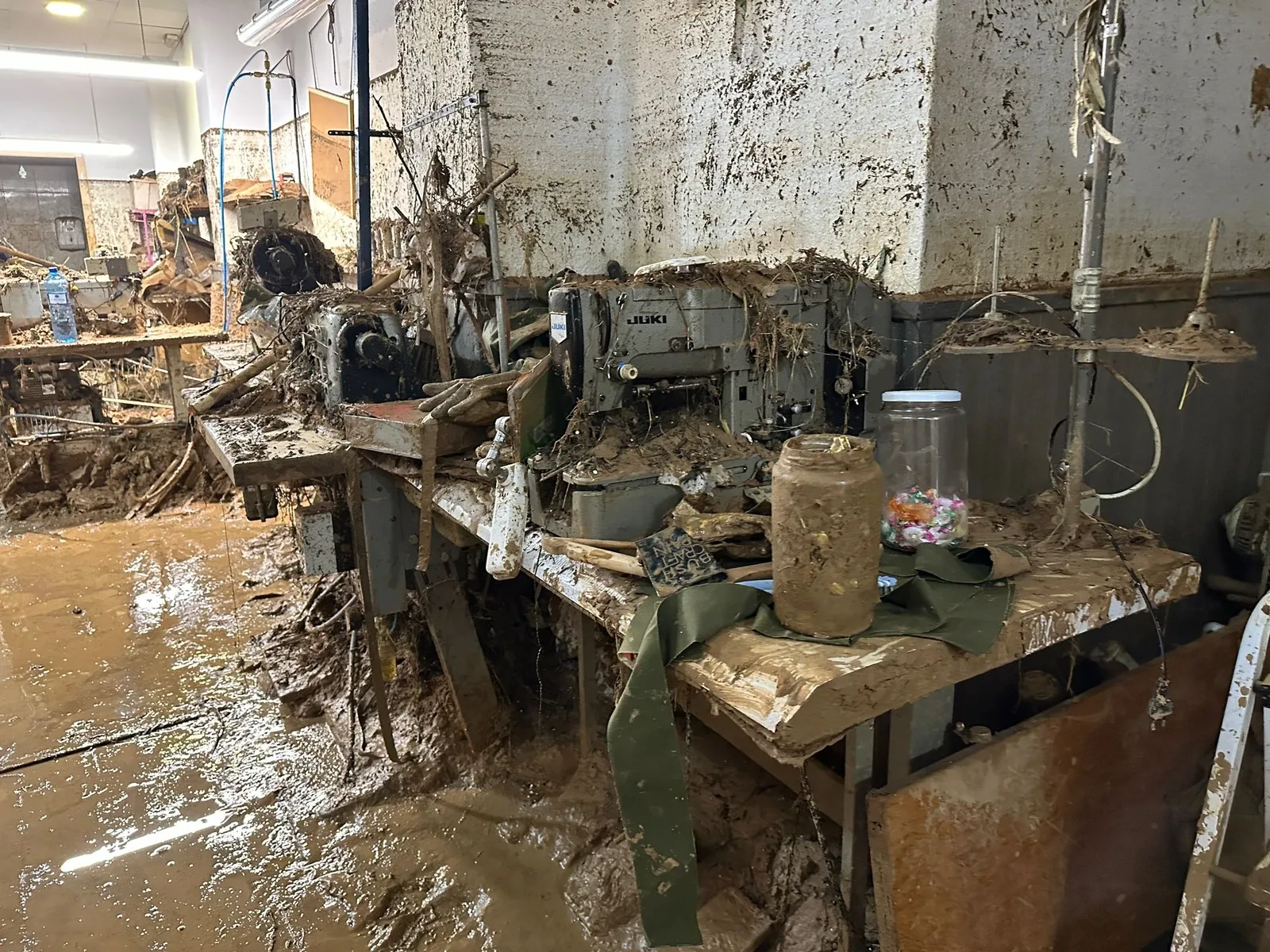The machines we worked with, covered in mud