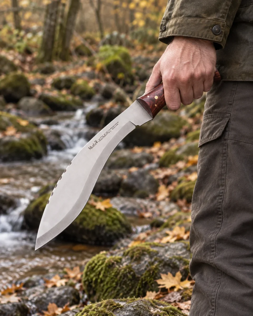 Muela Kukri Bois de Rose 26 — détail en plein air 5