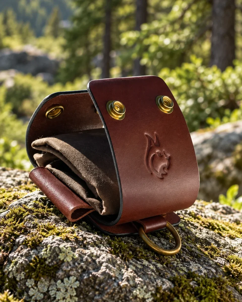 Leather and Oilskin Foraging Pouch