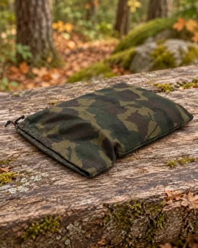 Sac de rangement pour tarp en toile cirée camouflage