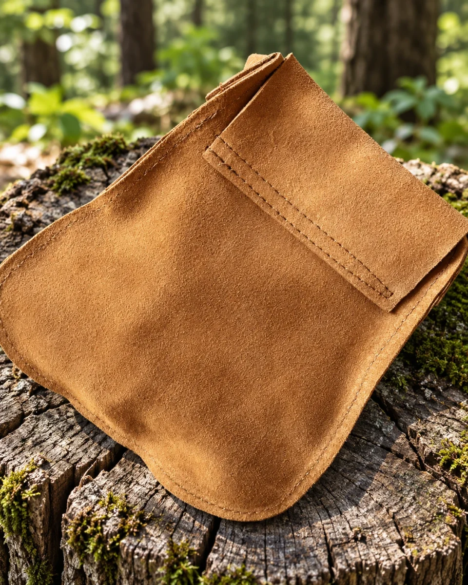 Rear view of the Tlazcala pouch showing the sewn belt sleeve